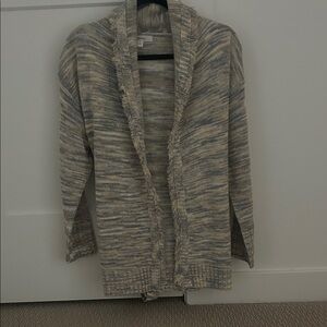 Elegant Gray and Cream Women's Cardigan